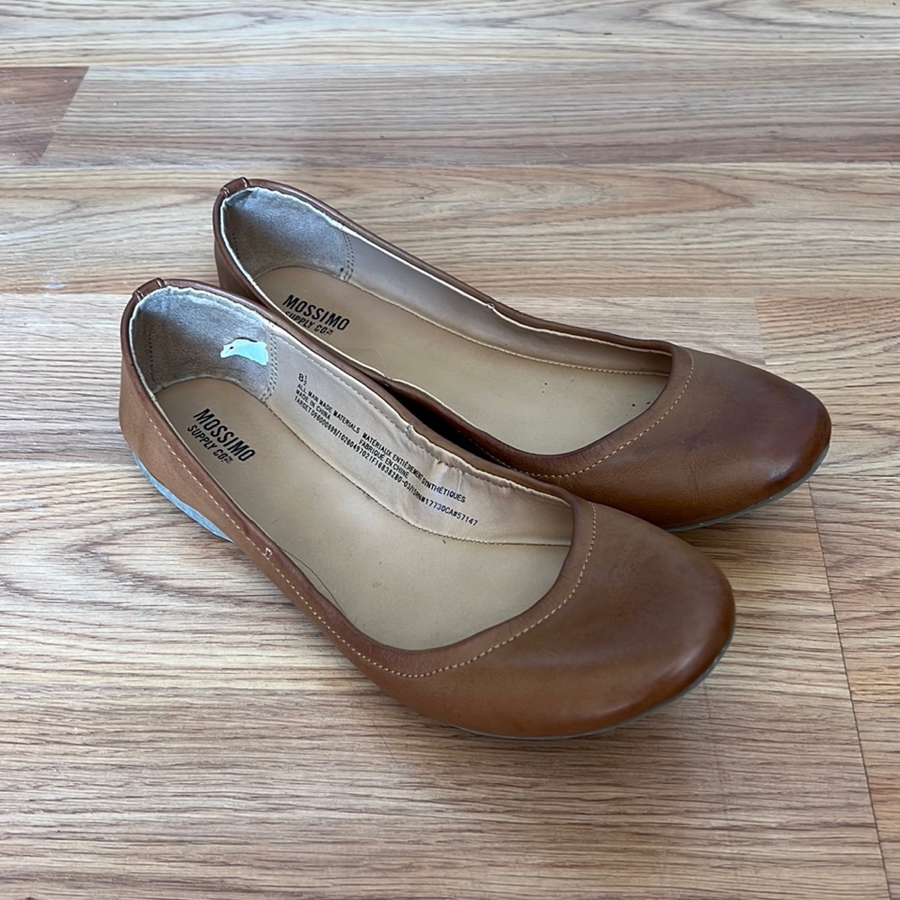 Brown ballet flats, size 8.5